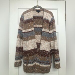 Lands' End Earthy Tone Open Front Cardigan size Large